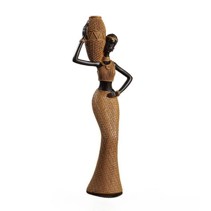 Woven in Gold — Tribal Weave Resin Sculpture in Bohemian Gold & Brown