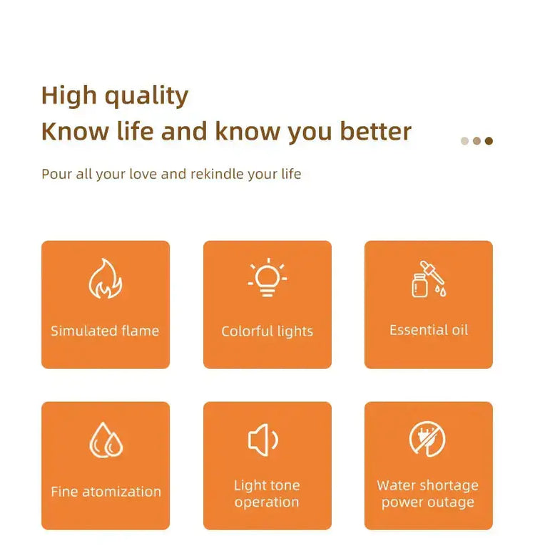 Essential Oil Diffuser,Flame Colorful Water Vapor Fire Humidifier for Aromatherapy Aroma Therapy Machine Room,Flame Diffuser Jonine’s Corner