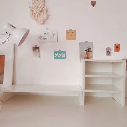 Clear the Desk, Clear the Mind  Wooden Desktop Storage Rack & Monitor Stand for Home Office