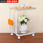 2-Tier Iron Rolling Side Table — Movable Sofa & Coffee Stand