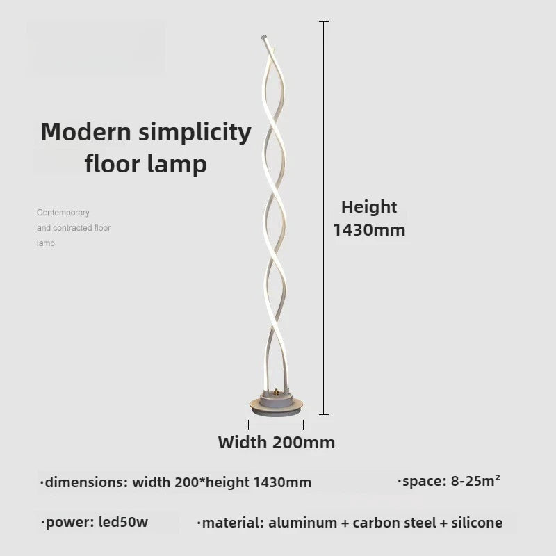 Light That Moves the Eye — Spiral LED Floor Lamp with Remote Control