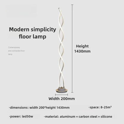 Light That Moves the Eye — Spiral LED Floor Lamp with Remote Control