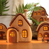 Nordic Style Wooden House Ornaments Miniature Landscape Creative Cute Gifts Home Decor Wooden Building Desktop Decorations Jonine&
