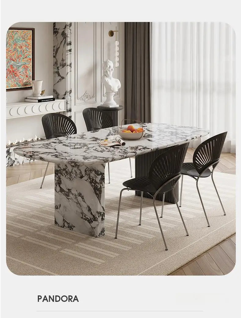 Custom Luxury French Marble Dining Table — Natural Stone