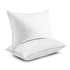 Set of 2 Machine Washable Down Alternative Bed Pillow with Cotton Cover - Queen FastFurnishings
