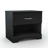 Modern 1 Drawer Nightstand End Side Table Storage in Black FastFurnishings