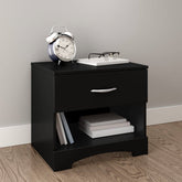 Modern 1 Drawer Nightstand End Side Table Storage in Black FastFurnishings
