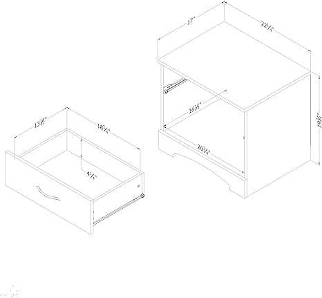 Modern 1 Drawer Nightstand End Side Table Storage in Black FastFurnishings