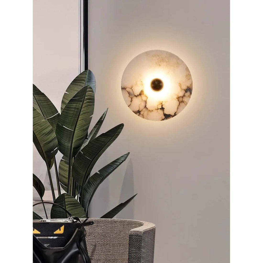 Marble Wall Sconce — Luxury Stone Wall Lamp for Living Room, Bedroom &amp; Bathroom