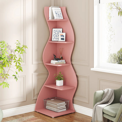 The Corner That Finally Does Something — Tribesigns 5-Tier Wall Corner Bookshelf & Plant Stand