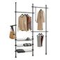 SoBuy FRG34 Shelving System with 3 dresses Bars and 3 Baskets Telescopic Wardrobe System Adjustable Order System