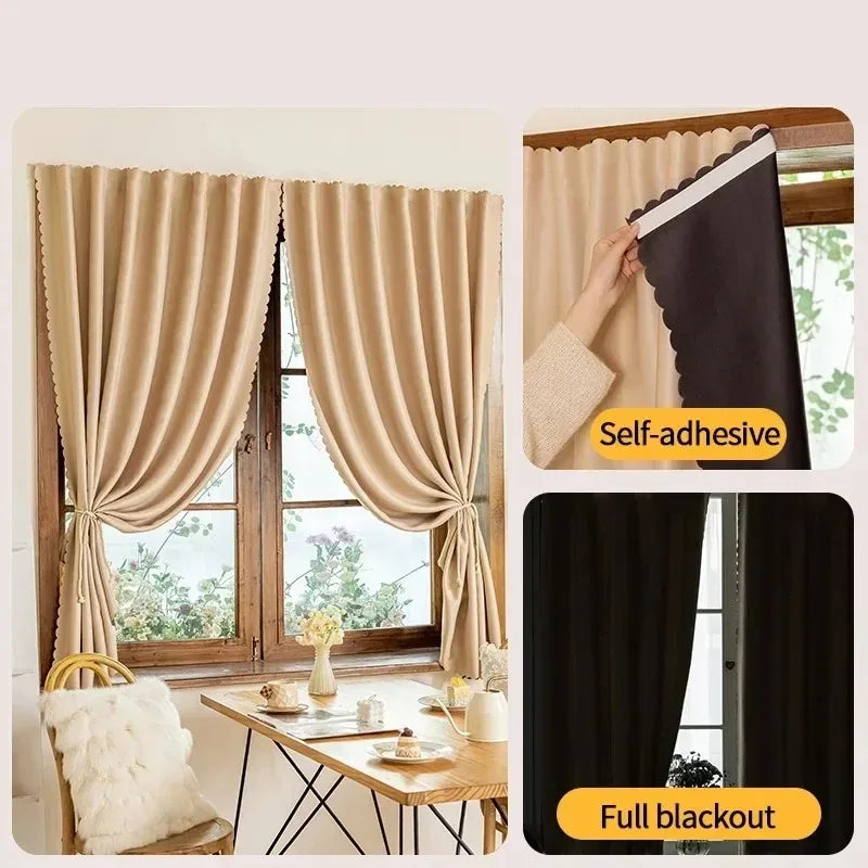 Self-Adhesive No-Drill Blackout Curtains