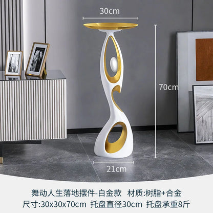 Movement Frozen in Time — Resin Floor Sculpture with Ambient Light
