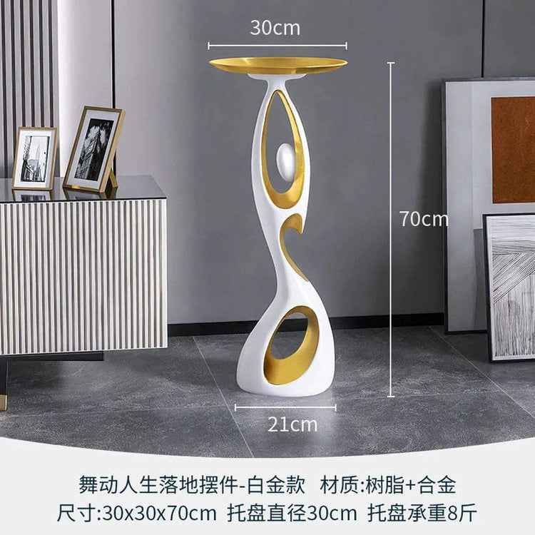 Movement Frozen in Time — Resin Floor Sculpture with Ambient Light