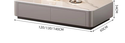 Side view of Nordic Clear Designer Coffee Table — Minimalist Living Room Décor with sleek, modern design, featuring a smooth rectangular surface and clean lines in neutral tones.