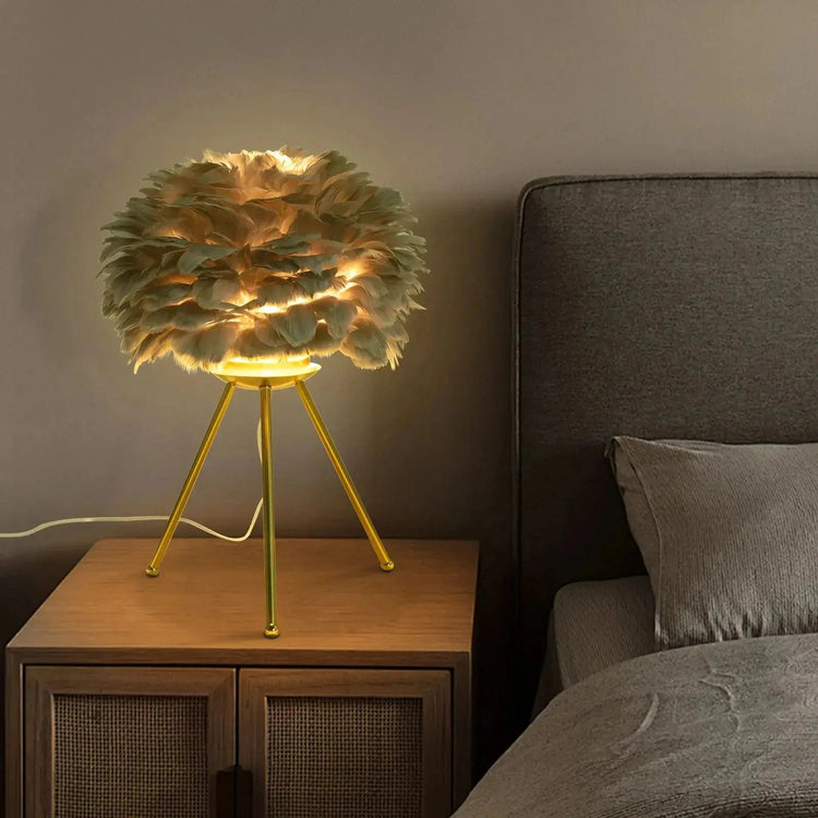 Soft Light, Strong Style — Grey Feather Tripod Desk Lamp Jonine’s Corner