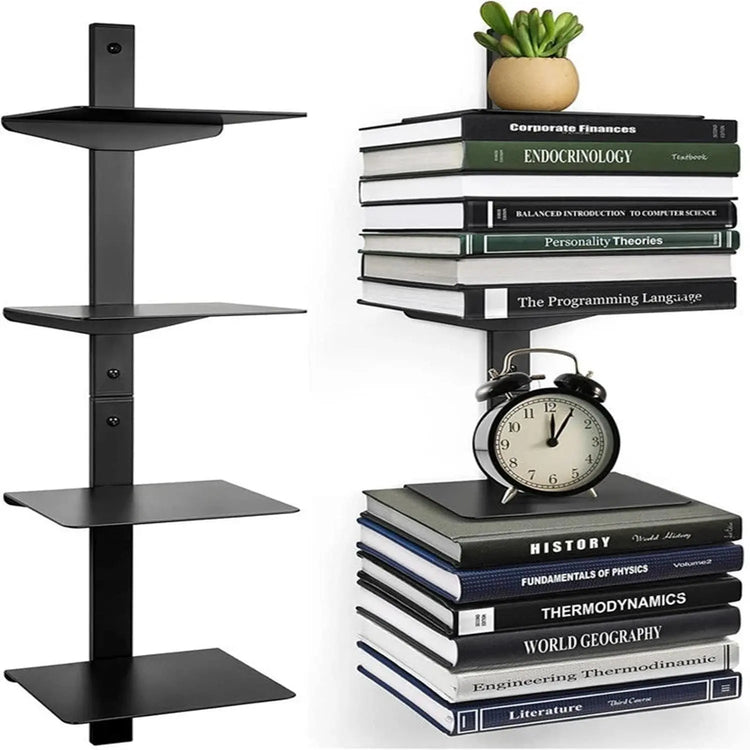 Modern Metal 2-Tier Bookshelf — Minimalist Wall Bookcase Jonine’s Corner