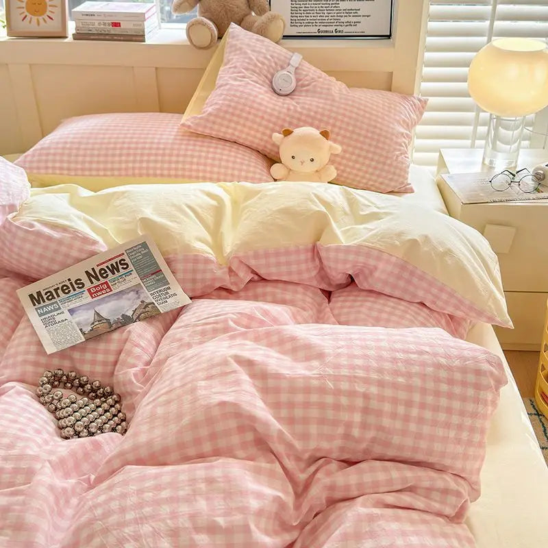 Classic Duvet Cover Set with Pillowcases Flat Sheet Nordic Style No Comforter 2025 New Bedding Kit Double Twin Size Bed Linens Jonine&