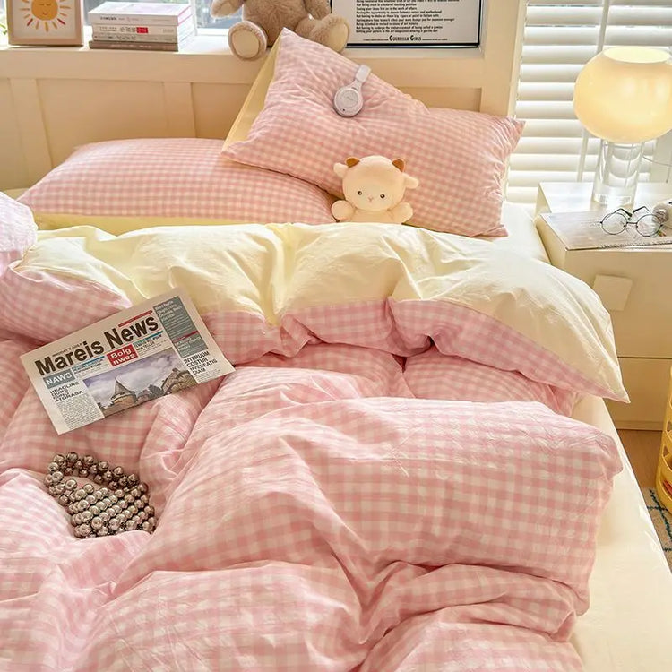 Classic Duvet Cover Set with Pillowcases Flat Sheet Nordic Style No Comforter 2025 New Bedding Kit Double Twin Size Bed Linens Jonine&