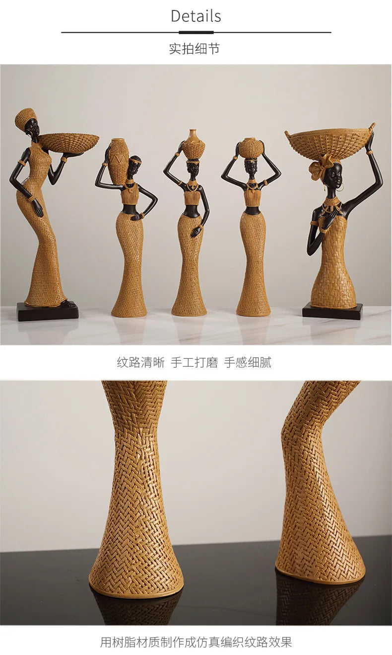 Woven in Gold — Tribal Weave Resin Sculpture in Bohemian Gold & Brown