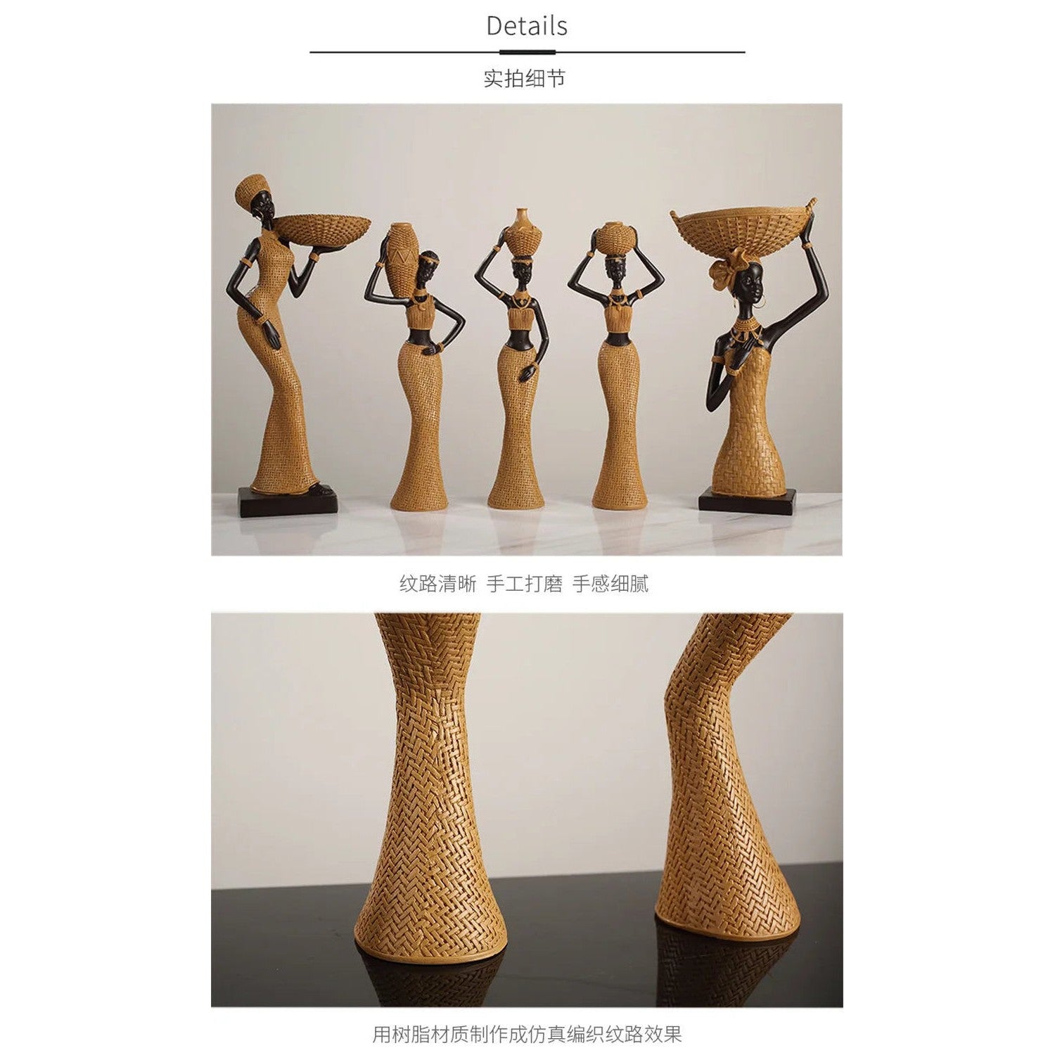 Woven in Gold — Tribal Weave Resin Sculpture in Bohemian Gold &amp; Brown