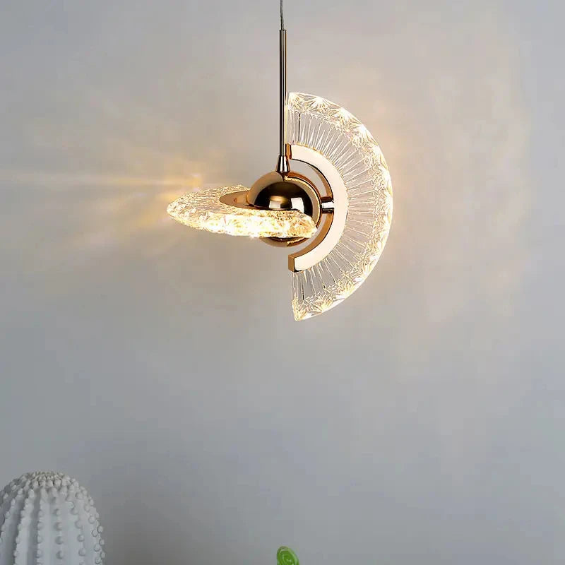 Modern Rose Gold LED Pendant Light — Bedroom & Living Room Chandelier