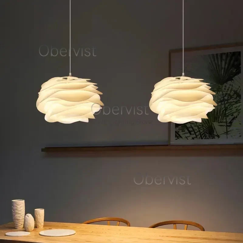White Rose Petal Pendant Light — Nordic Sculptural Chandelier Jonine&