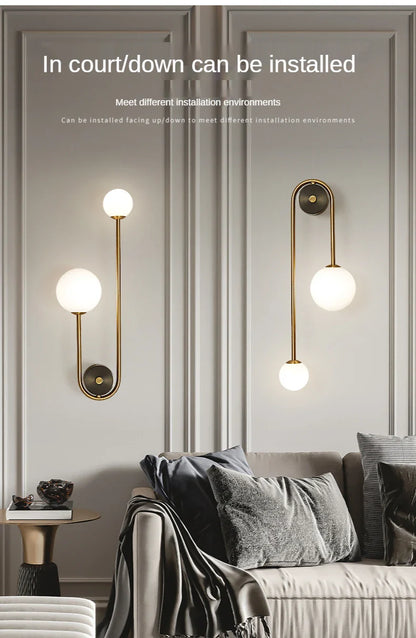 The Warm Detail — Gold Glass Ball Wall Sconce