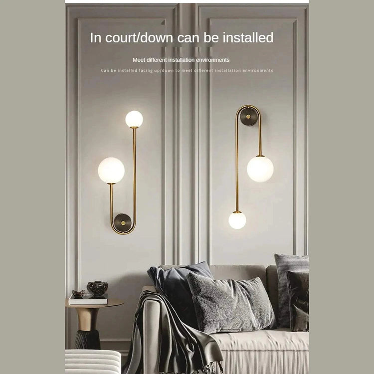 Gold Glass Ball Wall Sconce – Jonine’s Corner Modern LED Light