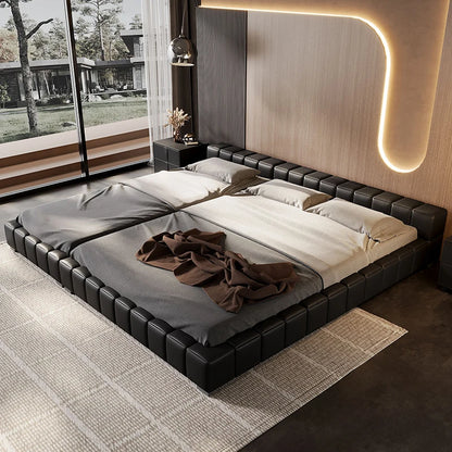 Minimalist Upholstered Headboard Bed — Full Size Lounge Frame