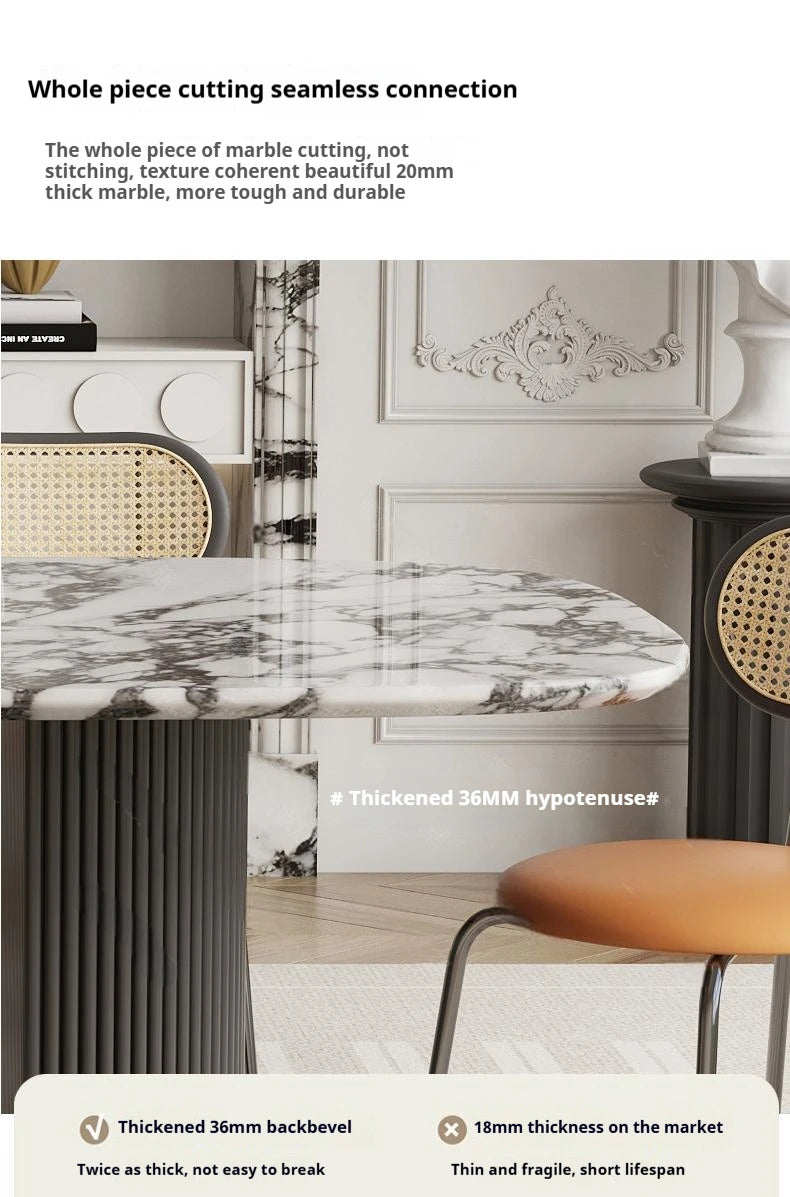 Custom Luxury French Marble Dining Table — Natural Stone