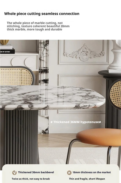 Custom Luxury French Marble Dining Table — Natural Stone