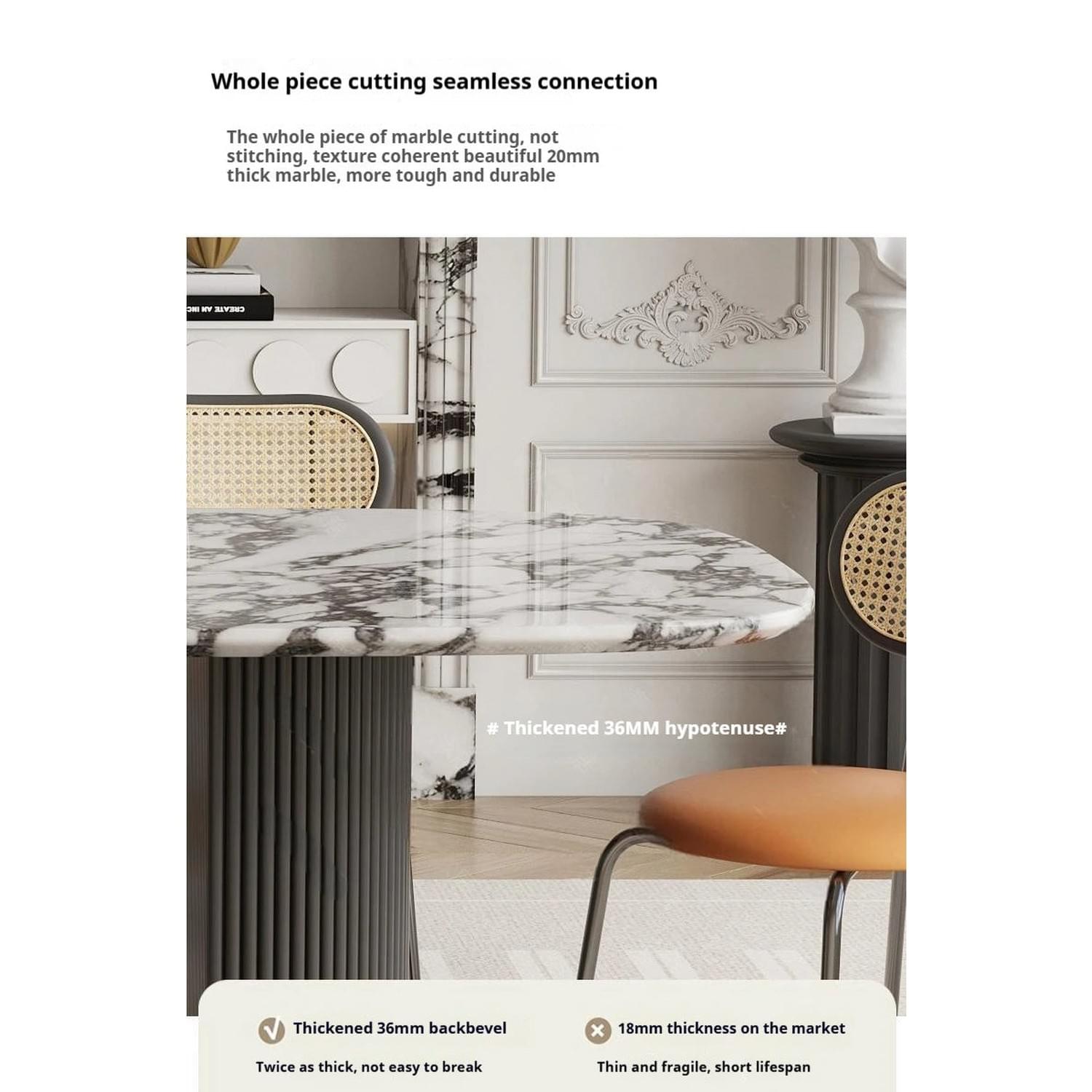 Custom Luxury French Marble Dining Table — Natural Stone