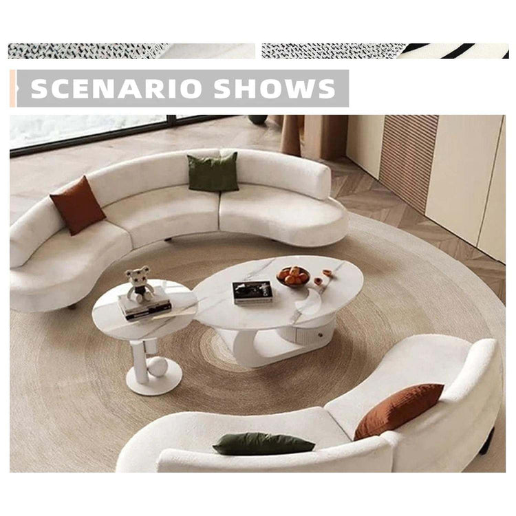 Round Gradient Area Rug — Machine Washable Non-Slip Floor Mat for Living Room & Bedroom