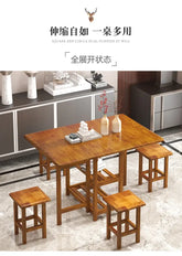 Dark Luxury Mid-Century Dining Table – Extendable Wood Frame