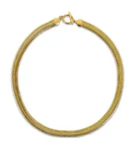 Gold Heart Toggle Necklace — Beaded Chain Gift for Her