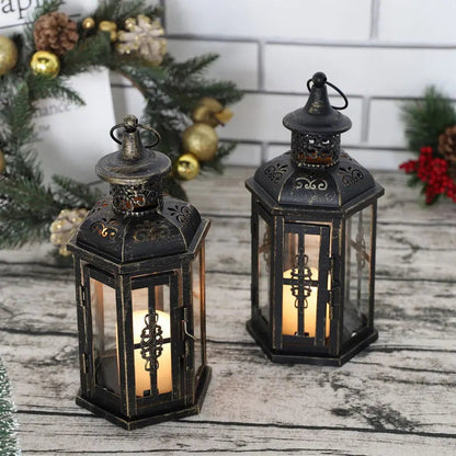 Moody &amp; Minimal — Black Iron Hanging Candle Lantern
