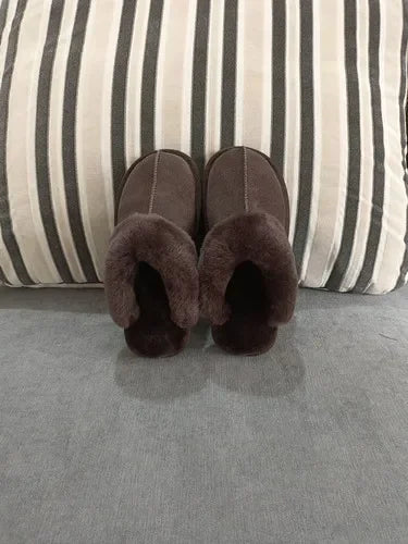 Cloud Underfoot — Natural Sheepskin & Fur Anti-Slip Home Slippers