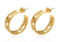 Shiny Zircon Hoop Earrings for Women Trendy Golden Stainless Steel Circle Earring Jewelry Pendientes