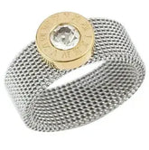 Crystal Zircon Stacking Ring — 18K Gold or Silver Plated, Stainless Steel