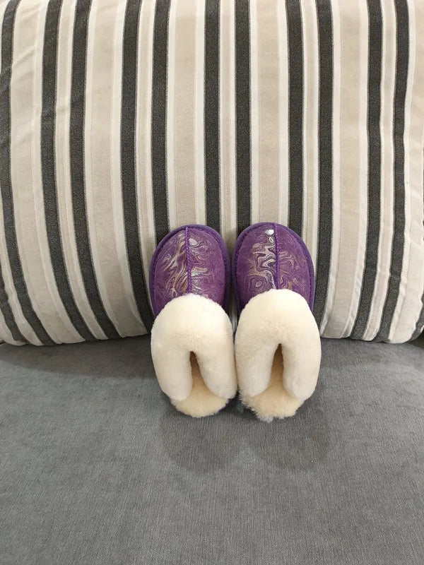 Cloud Underfoot — Natural Sheepskin & Fur Anti-Slip Home Slippers