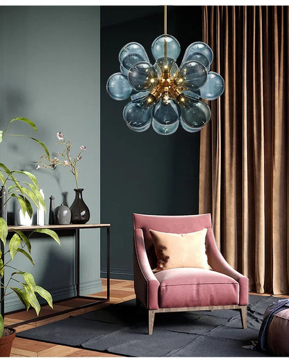 Suspended in Light — Designer Glass Bubble Chandelier for Bedroom & Living Room