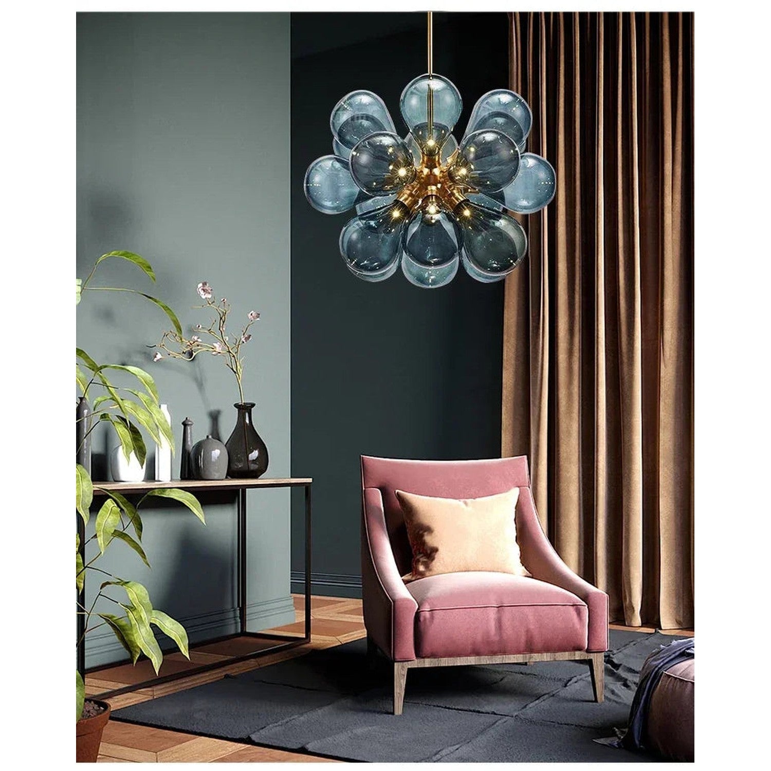 Suspended in Light — Designer Glass Bubble Chandelier for Bedroom &amp; Living Room