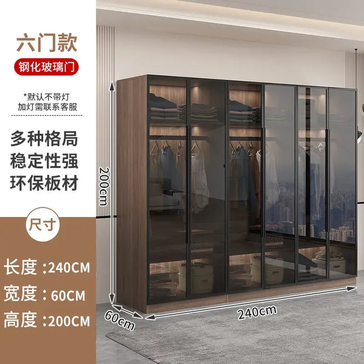 Glass light luxury corner cloakroom wardrobe Double clothes closet cabinets and wardrobes Cabinet dressing clothe home furniture Jonine&