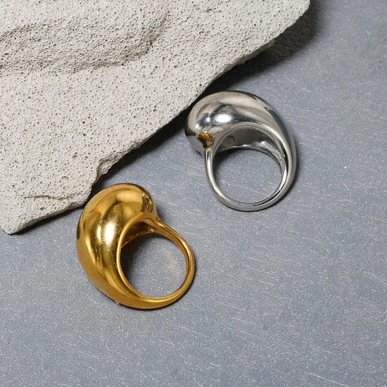 Crystal Zircon Stacking Ring — 18K Gold or Silver Plated, Stainless Steel
