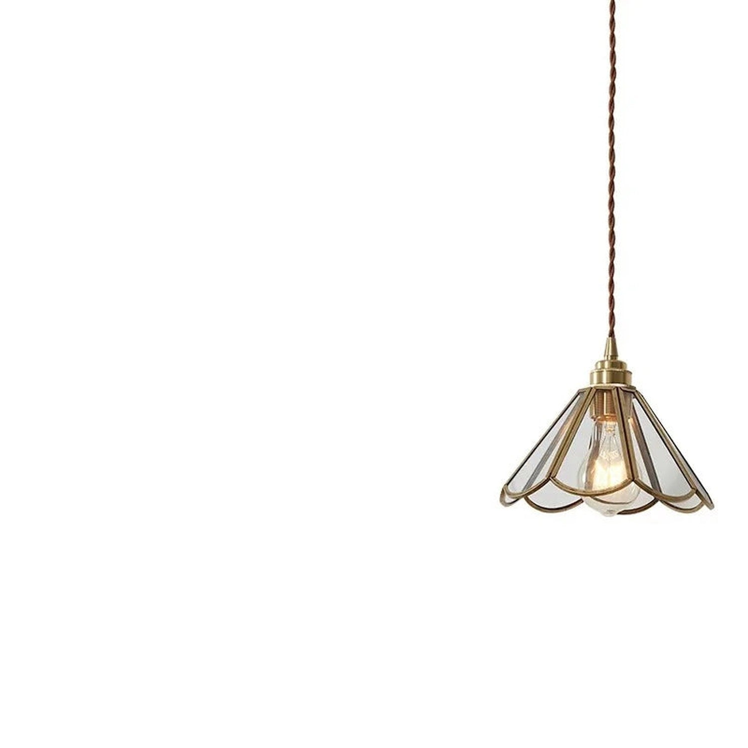 Retro Brass Glass Pendant Light