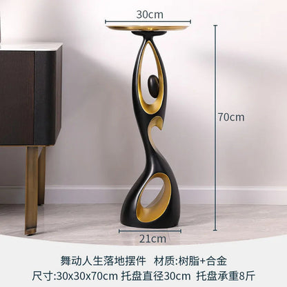 Movement Frozen in Time — Resin Floor Sculpture with Ambient Light