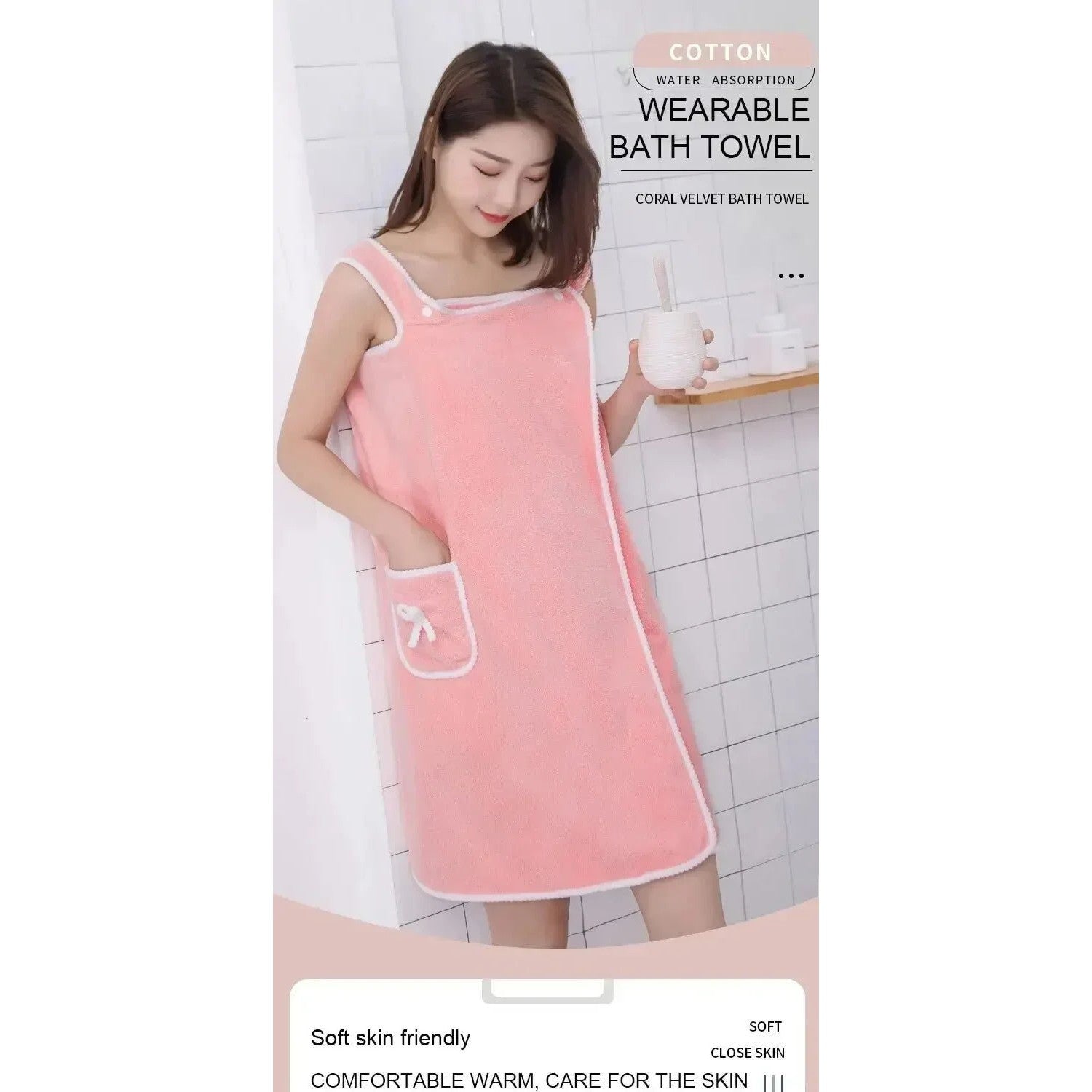 Wrap &amp; Go — Wearable Fast-Dry Bath &amp; Beach Towel (140×85cm)