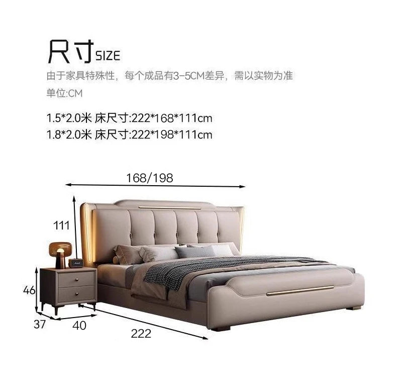French King Upholstered Bed — Double Lounge Bedroom Frame