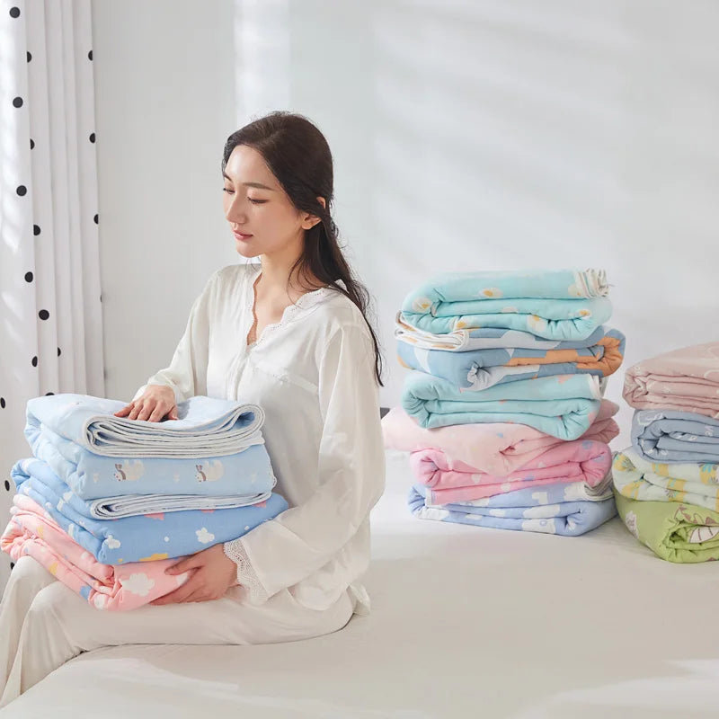 Cotton Gauze Summer Quilt — Solid